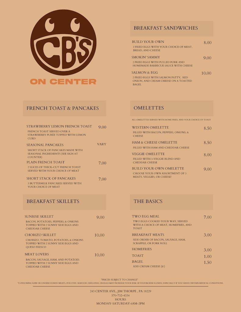 CB's On Center Menu 2
