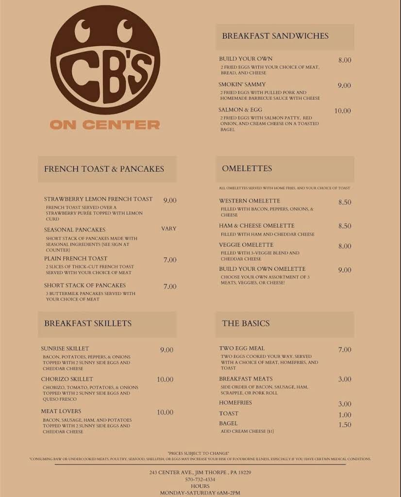 CB's On Center Menu 3