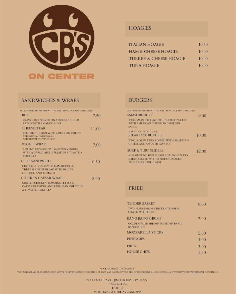CB's On Center Menu 4